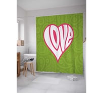 Штора (занавеска) для ванной JoyArty "Любовь в сердце" из сатена, 180х200 см с крючками, sc_14919