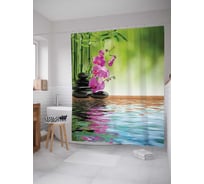 Штора (занавеска) для ванной JoyArty "Водная релаксация" из сатена, 180х200 см с крючками, sc_12511