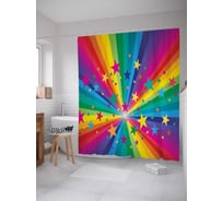 Штора (занавеска) для ванной JoyArty "Притяжение звезд" из сатена, 180х200 см с крючками, sc_12440