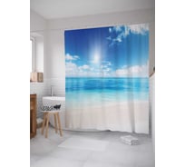 Штора (занавеска) для ванной JoyArty "Небесное море" из сатена, 180х200 см с крючками, sc_13956