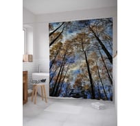 Штора (занавеска) для ванной JoyArty "Древесная свежесть" из сатена, 180х200 см с крючками, sc_14956