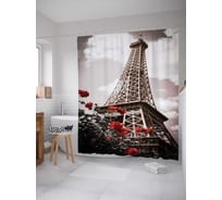 Штора (занавеска) для ванной JoyArty "Место в Париже" из сатена, 180х200 см с крючками, sc_1261