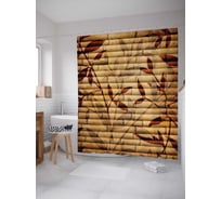 Штора (занавеска) для ванной JoyArty "Бамбук" из сатена, 180х200 см с крючками, sc_17452