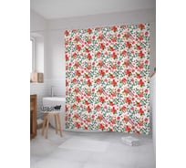 Штора (занавеска) для ванной JoyArty "Цветочные вариации" из сатена, 180х200 см с крючками, sc_12338