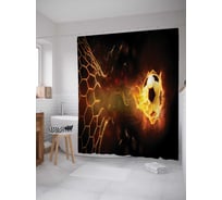 Штора (занавеска) для ванной JoyArty "Пламенный гол" из сатена, 180х200 см с крючками, sc_12408