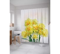 Штора (занавеска) для ванной JoyArty "Дерево из роз" из сатена, 180х200 см с крючками, sc_16654