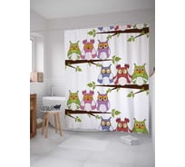 Штора (занавеска) для ванной JoyArty "Борьба с усталостью" из сатена, 180х200 см с крючками, sc_10802