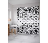 Штора (занавеска) для ванной JoyArty "Галлюциногенные кольца" из сатена, 180х200 см с крючками, sc_20784