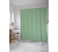 Штора (занавеска) для ванной JoyArty "Плоскость квадраты" из сатена, 180х200 см с крючками, sc_28657
