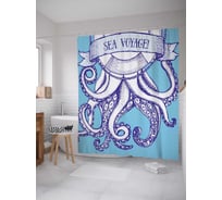Штора (занавеска) для ванной JoyArty "Морской вояж" из сатена, 180х200 см с крючками, sc_15044