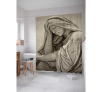 Штора (занавеска) для ванной JoyArty "Плачущий агел" из сатена, 180х200 см с крючками, sc_14865