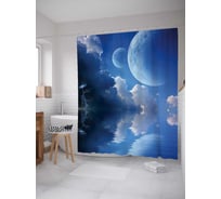 Штора (занавеска) для ванной JoyArty "Переменчивая ночная погода" из сатена, 180х200 см с крючками, sc_12909