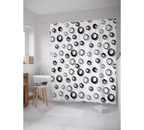 Штора (занавеска) для ванной JoyArty "Кольца вселенной" из сатена, 180х200 см с крючками, sc_20778