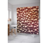 Штора (занавеска) для ванной JoyArty "Жемчужный рай" из сатена, 180х200 см с крючками, sc_16626