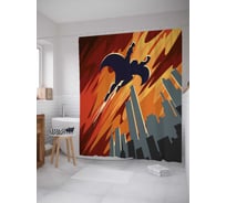 Штора (занавеска) для ванной JoyArty "Сила супермена" из сатена, 180х200 см с крючками, sc_22052