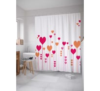 Штора (занавеска) для ванной JoyArty "Взлет любви" из сатена, 180х200 см с крючками, sc_12442