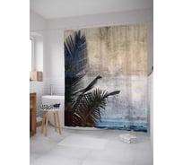Штора (занавеска) для ванной JoyArty "Туманные тропики" из сатена, 180х200 см с крючками, sc_14987
