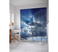 Штора (занавеска) для ванной JoyArty "Темные тучи" из сатена, 180х200 см с крючками, sc_13025