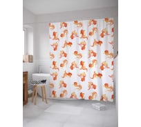 Штора (занавеска) для ванной JoyArty "Желанная рыбка" из сатена, 180х200 см с крючками, sc_20594