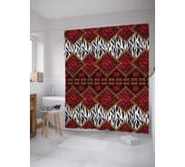 Штора (занавеска) для ванной JoyArty "Сочетание дикости" из сатена, 180х200 см с крючками, sc_10441