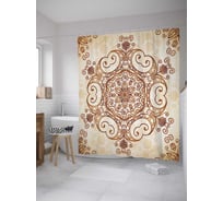 Штора (занавеска) для ванной JoyArty "Индийские мотивы мандалы" из сатена, 180х200 см с крючками, sc_28559