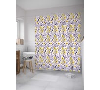 Штора (занавеска) для ванной JoyArty "Яркое цветение" из сатена, 180х200 см с крючками, sc_12340