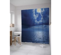 Штора (занавеска) для ванной JoyArty "Лунное море" из сатена, 180х200 см с крючками, sc_10244