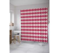 Штора (занавеска) для ванной JoyArty "Геометрические ромбы" из сатена, 180х200 см с крючками, sc_28960