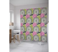 Штора (занавеска) для ванной JoyArty "Ажурные узоры" из сатена, 180х200 см с крючками, sc_28550
