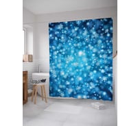 Штора (занавеска) для ванной JoyArty "Снежный узор" из сатена, 180х200 см sc_378740