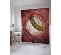 Штора (занавеска) для ванной JoyArty "Абстрактный шар" из сатена, 180х200 см с крючками, sc_28074