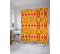 Штора (занавеска) для ванной JoyArty "Разнообразие фигур" из сатена, 180х200 см с крючками, sc_28308