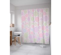Штора (занавеска) для ванной JoyArty "Призрачные радужные круги" из сатена, 180х200 см с крючками, sc_16396