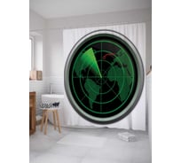 Штора (занавеска) для ванной JoyArty "Цель на карте" из сатена, 180х200 см с крючками, sc_15625