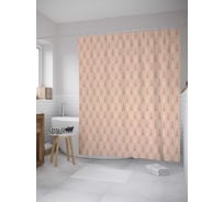 Штора (занавеска) для ванной JoyArty "Ромбы и узоры" из сатена, 180х200 см с крючками, sc_28254