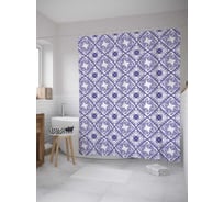 Штора (занавеска) для ванной JoyArty "Плиточная мозаика" из сатена, 180х200 см с крючками, sc_28007