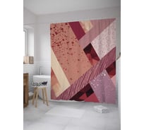 Штора (занавеска) для ванной JoyArty "Современные линии и прямоугольники" из сатена, 180х200 см с крючками, sc_28174