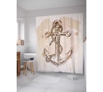 Штора (занавеска) для ванной JoyArty "Веревочный якорь" из сатена, 180х200 см с крючками, sc_15946