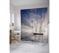 Штора (занавеска) для ванной JoyArty "Парусный корабль" из сатена, 180х200 см с крючками, sc_15600