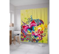 Штора (занавеска) для ванной JoyArty "Яркое настроение" из сатена, 180х200 см с крючками, sc_28213