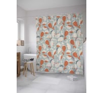Штора (занавеска) для ванной JoyArty "Кашалоты" из сатена, 180х200 см с крючками, sc_28058