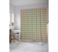 Штора (занавеска) для ванной JoyArty "Вертикальные ряды ромбов" из сатена, 180х200 см с крючками, sc_28714