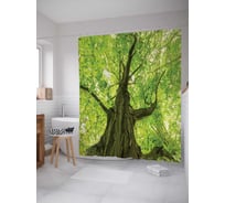 Штора (занавеска) для ванной JoyArty "Многолетнее дерево" из сатена, 180х200 см с крючками, sc_15746