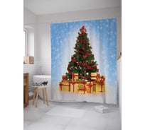 Штора (занавеска) для ванной JoyArty "Подарки в ожидании" из сатена, 180х200 см с крючками, sc_1550