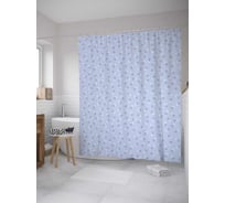 Штора (занавеска) для ванной JoyArty "Воздушный цветок" из сатена, 180х200 см с крючками, sc_28671