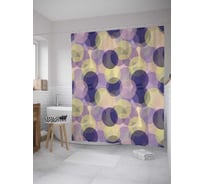 Штора (занавеска) для ванной JoyArty "Красочные круги" из сатена, 180х200 см с крючками, sc_27890