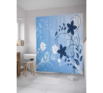 Штора (занавеска) для ванной JoyArty "Силуеты вензелей" из сатена, 180х200 см с крючками, sc_28072