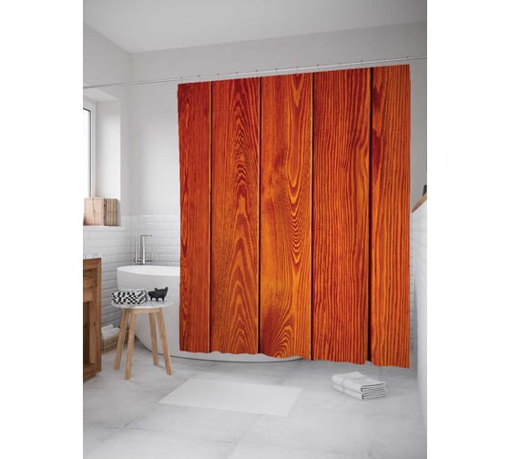 Штора (занавеска) для ванной JoyArty "Твердая текстура" из сатена, 180х200 см с крючками, sc_13487 1