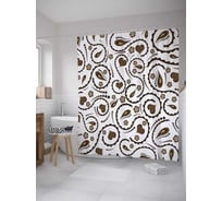Штора (занавеска) для ванной JoyArty "Завитки пейсли" из сатена, 180х200 см с крючками, sc_28351