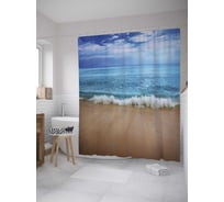 Штора (занавеска) для ванной JoyArty "Быстрые волны" из сатена, 180х200 см с крючками, sc_10219